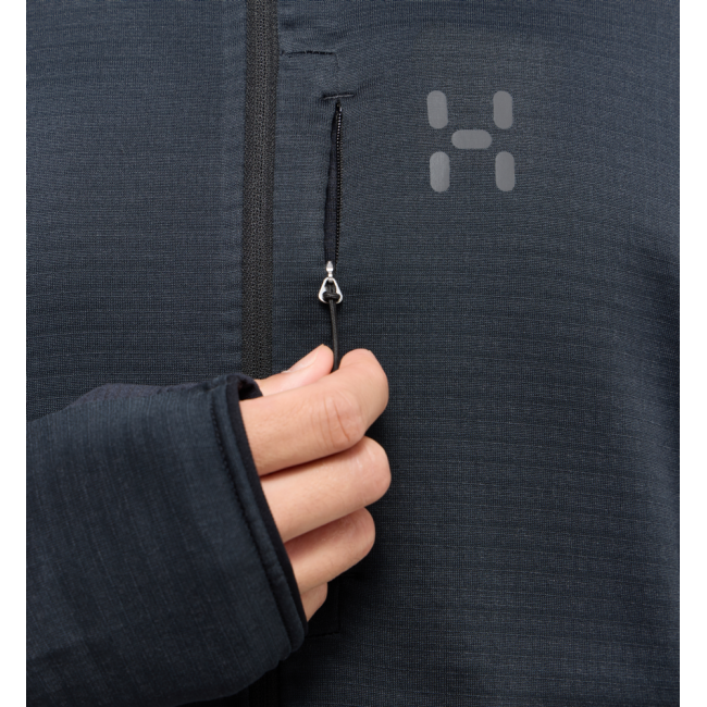 Haglöfs L.I.M Mid Fast II Hood – Hanorac strat intermediar pentru activități rapide - Negru True Black