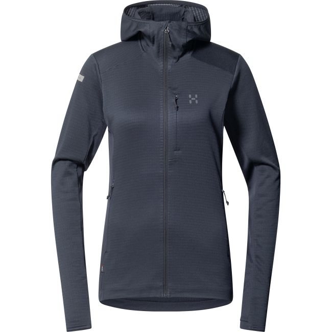 Haglöfs L.I.M Mid Fast II Hood W – Hanorac strat intermediar pentru activități rapide - Negru True Black