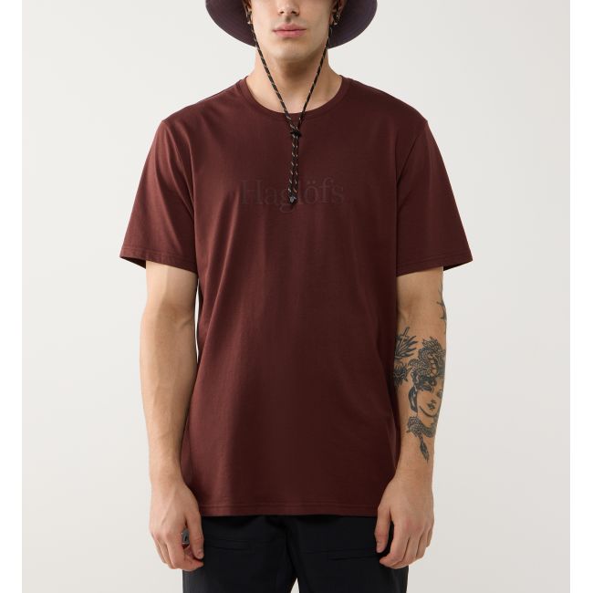 Haglöfs Outsiders Tee – Tricou din bumbac - Maro Maroon Trail