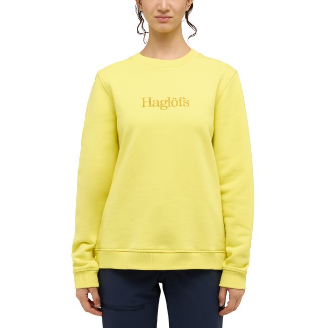 Haglöfs Crewneck W – Bluză din bumbac organic - Galben Pale Yellow
