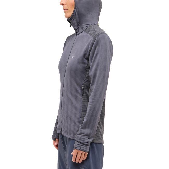 Haglöfs L.I.M Mid Multi Hood W – Hanorac strat intermediar - Gri închis Magnetite