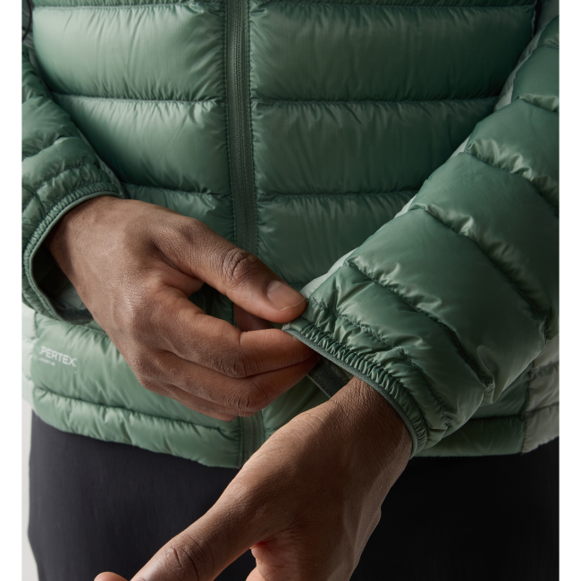 Haglöfs L.I.M Down II Hood – Geacă din puf ultraușoară cu glugă - Verde Chlorophyll Green/Dew Green