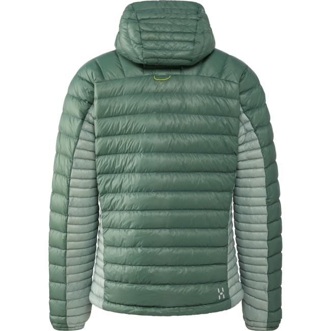 Haglöfs L.I.M Down II Hood – Geacă din puf ultraușoară cu glugă - Verde Chlorophyll Green/Dew Green