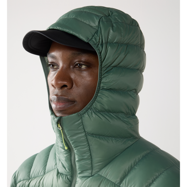 Haglöfs L.I.M Down II Hood – Geacă din puf ultraușoară cu glugă - Verde Chlorophyll Green/Dew Green