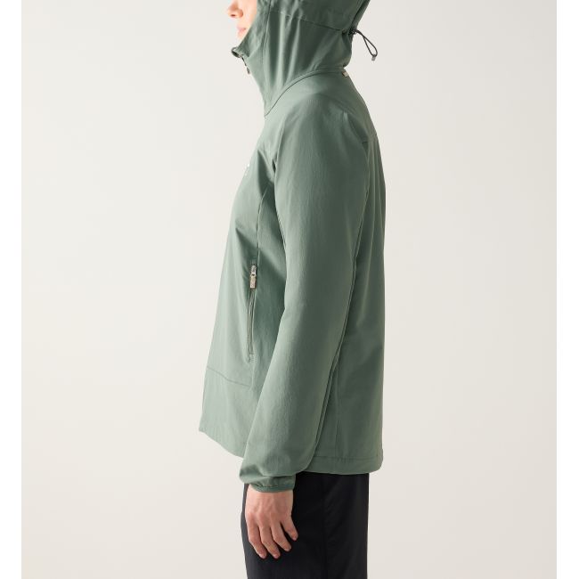 Haglöfs Rosson Softshell Hood W – Geacă softshell cu glugă - Verde Chlorophyll Green