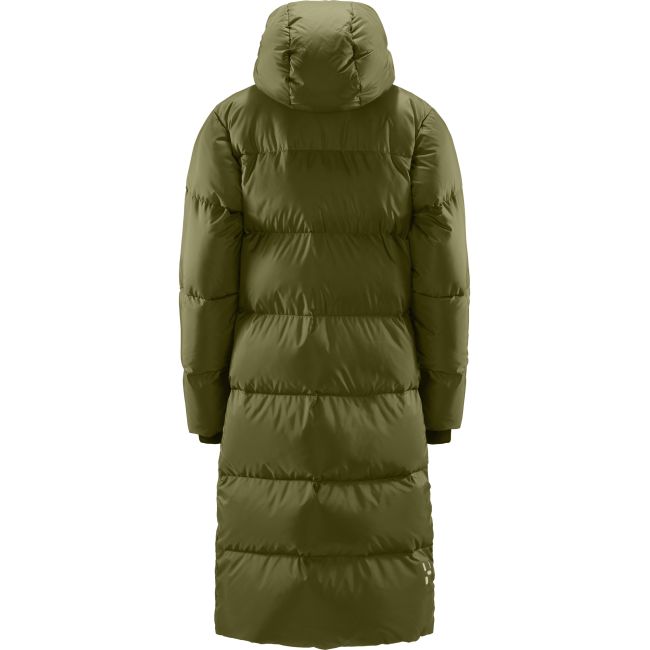 Haglöfs Long Down II Parka W – Parka lungă din puf - Verde Olive Green