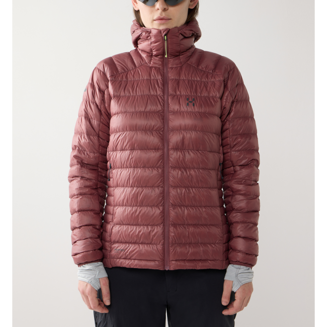 Haglöfs L.I.M Down II Hood W – Geacă din puf ultraușoară cu glugă - Roz Misty Mauve