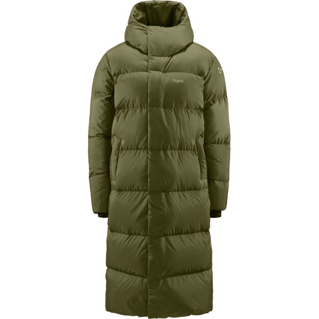Haglöfs Long Down II Parka W – Parka lungă din puf - Verde Olive Green