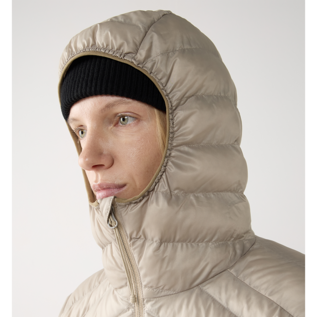 Haglöfs Särna Mimic II Hood W – Geacă izolată Mimic Gold cu glugă - Bej Chalk Beige