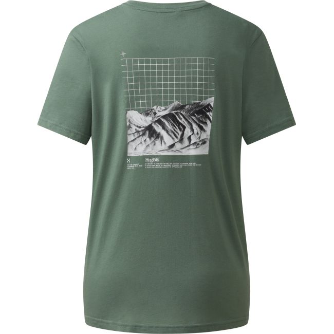 Haglöfs Outsiders Graphic Tee W – Tricou cu imprimeu - Verde Chlorophyll Green