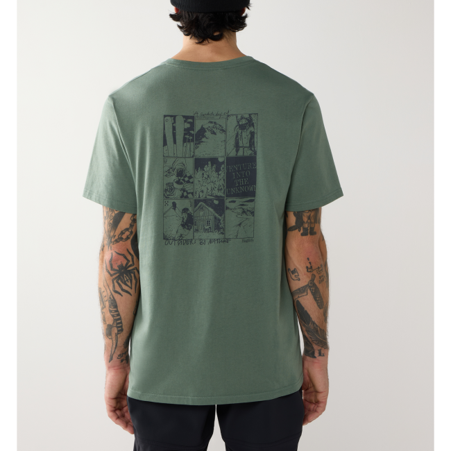 Haglöfs Outsiders Graphic Tee – Tricou cu imprimeu - Verde Chlorophyll Green 1