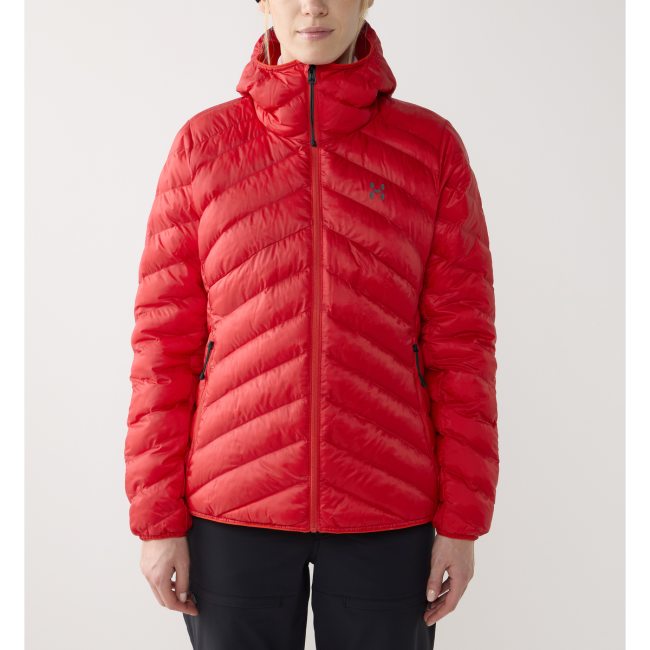 Haglöfs Särna Mimic II Hood W – Geacă izolată Mimic Gold cu glugă - Roșu Bright Red