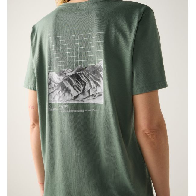 Haglöfs Outsiders Graphic Tee W – Tricou cu imprimeu - Verde Chlorophyll Green