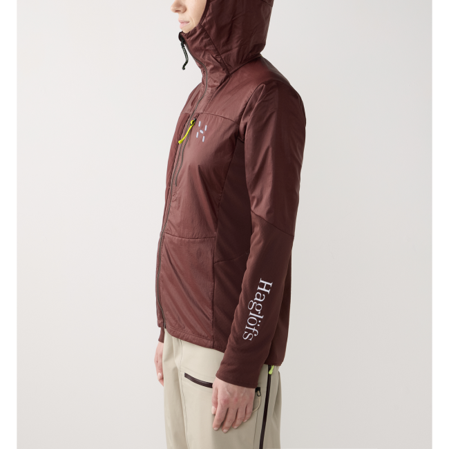 Haglöfs Nallo Touring Hybrid Mid W – Geacă strat intermediar hibridă pentru tură de schi - Maro Maroon Trail