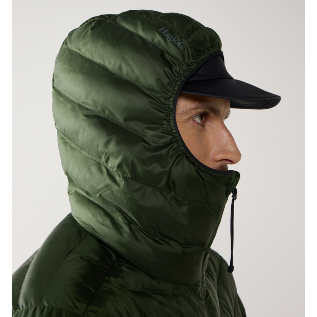 Haglöfs Särna Mimic II Hood – Geacă izolată Mimic Gold cu glugă - Verde închis Seaweed Green