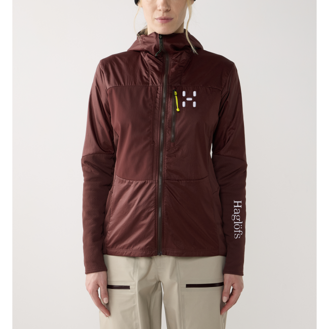 Haglöfs Nallo Touring Hybrid Mid W – Geacă strat intermediar hibridă pentru tură de schi - Maro Maroon Trail