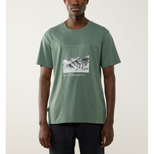 Haglöfs Outsiders Graphic Tee – Tricou cu imprimeu - Verde Chlorophyll Green