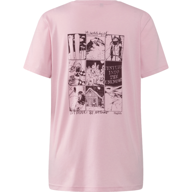 Haglöfs Outsiders Graphic Tee W – Tricou cu imprimeu - Roz Dusty Rose