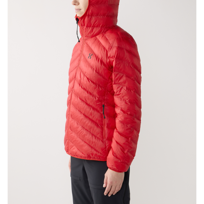 Haglöfs Särna Mimic II Hood W – Geacă izolată Mimic Gold cu glugă - Roșu Bright Red