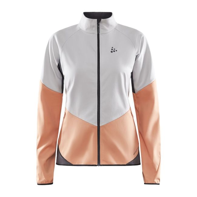 Craft Glide Jacket W – Geacă softshell de schi fond - Alb cu portocaliu