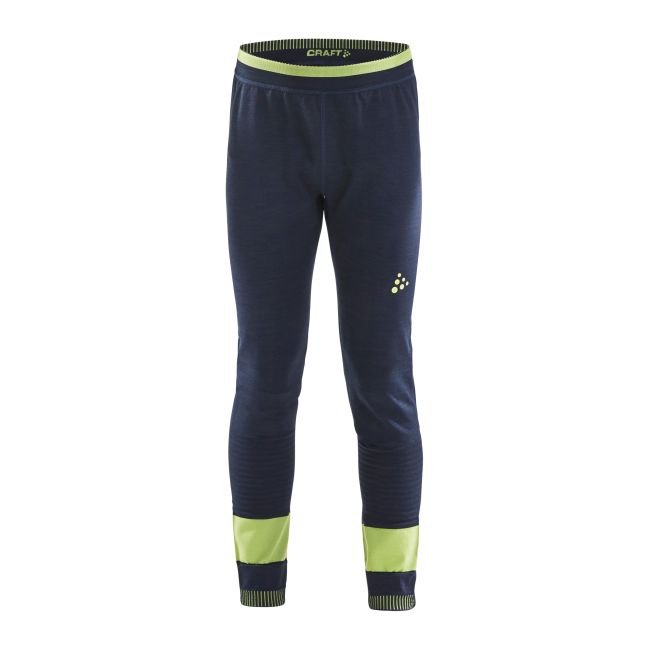 Craft Fuseknit Comfort Pants Junior – Pantaloni strat de bază pentru copii - Albastru închis cu verde