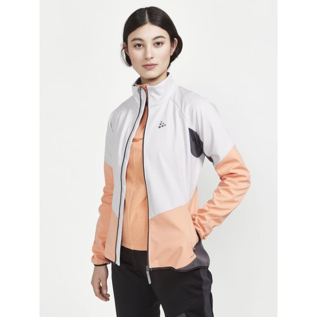 Craft Glide Jacket W – Geacă softshell de schi fond - Alb cu portocaliu