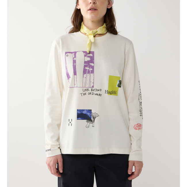 Haglöfs LS Tee W – Bluză din bumbac organic - Alb Soft White 3