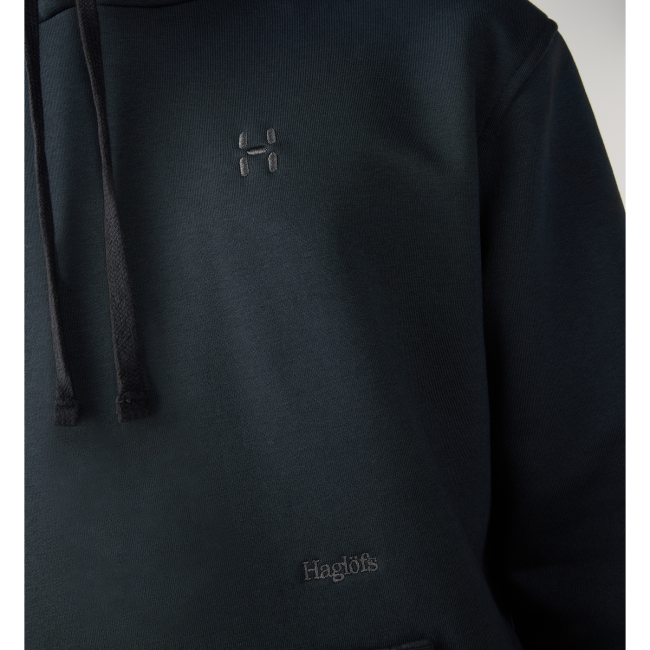 Haglöfs Hoodie – Hanorac din bumbac organic - Negru True Black