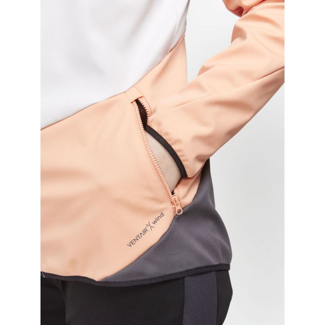 Craft Glide Jacket W – Geacă softshell de schi fond - Alb cu portocaliu