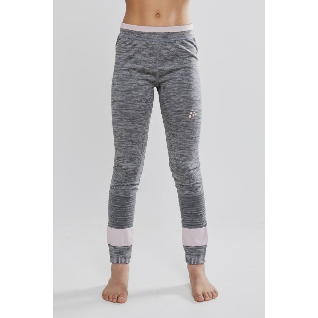 Craft Fuseknit Comfort Pants Junior – Pantaloni strat de bază pentru copii - Gri cu roz