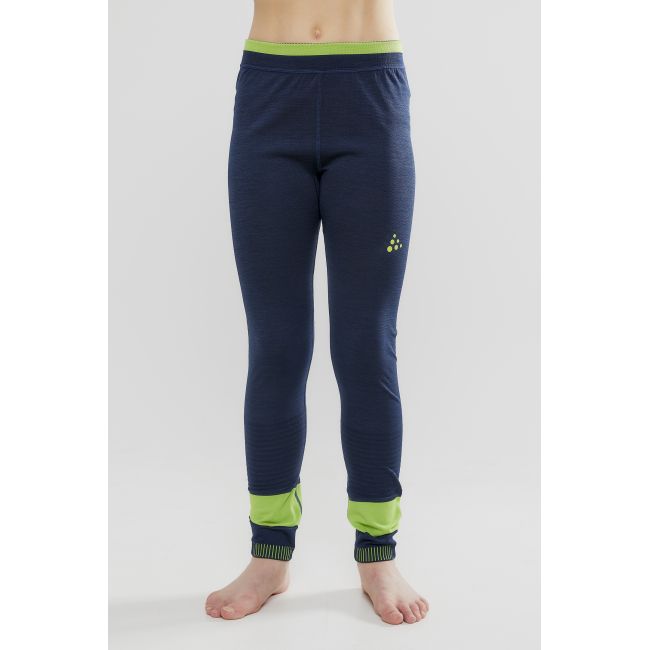 Craft Fuseknit Comfort Pants Junior – Pantaloni strat de bază pentru copii - Albastru închis cu verde