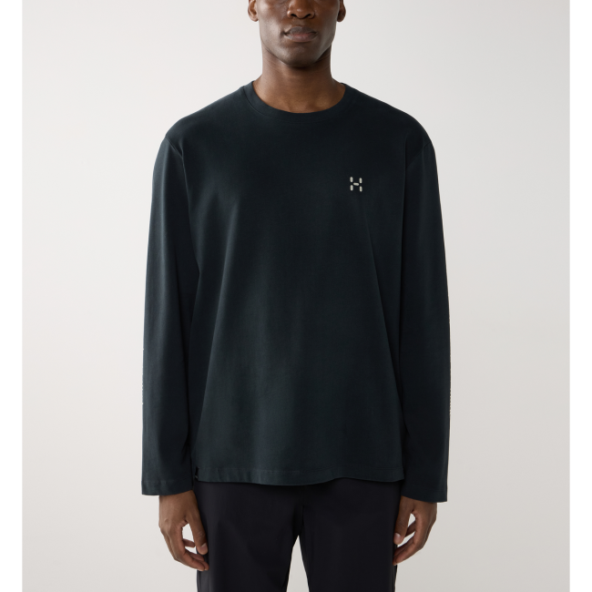 Haglöfs LS Tee – Bluză din bumbac organic - Negru True Black 1