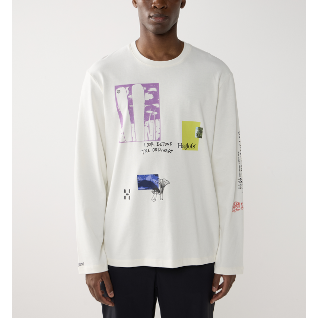 Haglöfs LS Tee – Bluză din bumbac organic - Alb Soft White 3