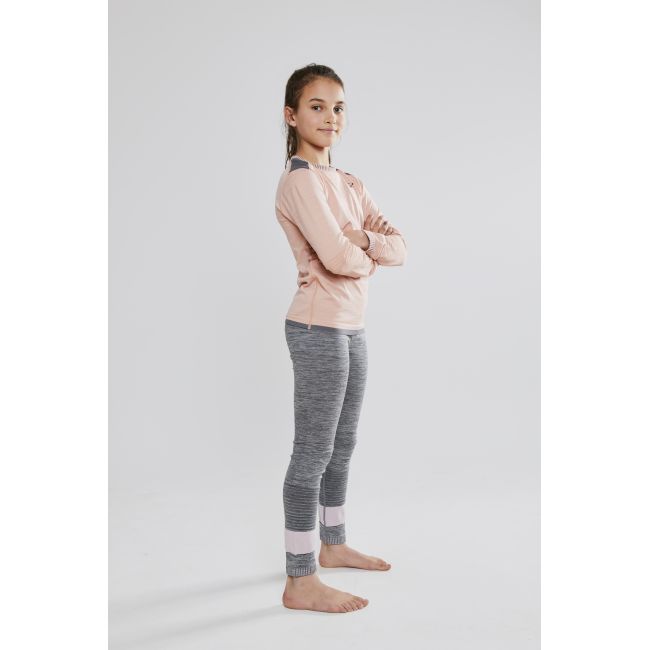 Craft Fuseknit Comfort Pants Junior – Pantaloni strat de bază pentru copii - Gri cu roz
