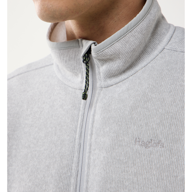 Haglöfs Swook II Mid Jacket – Geacă fleece strat intermediar - Gri Stone Grey/Soft White