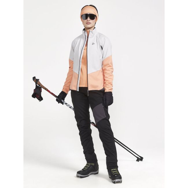 Craft Glide Jacket W – Geacă softshell de schi fond - Alb cu portocaliu
