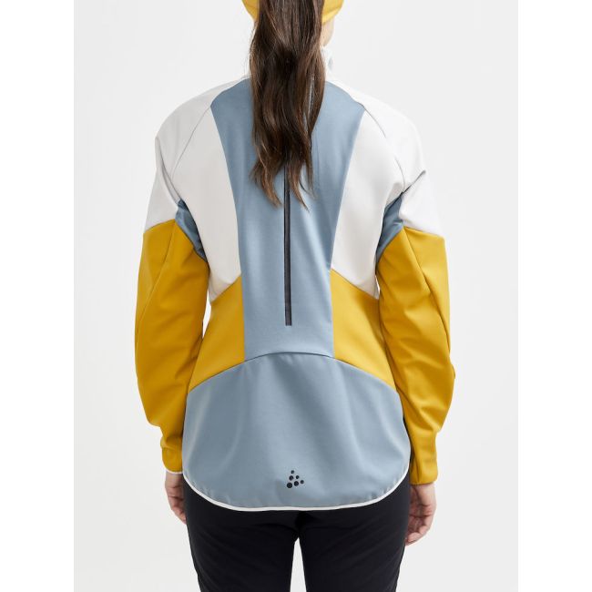 Craft Glide Jacket W – Geacă softshell de schi fond - Gri deschis cu galben