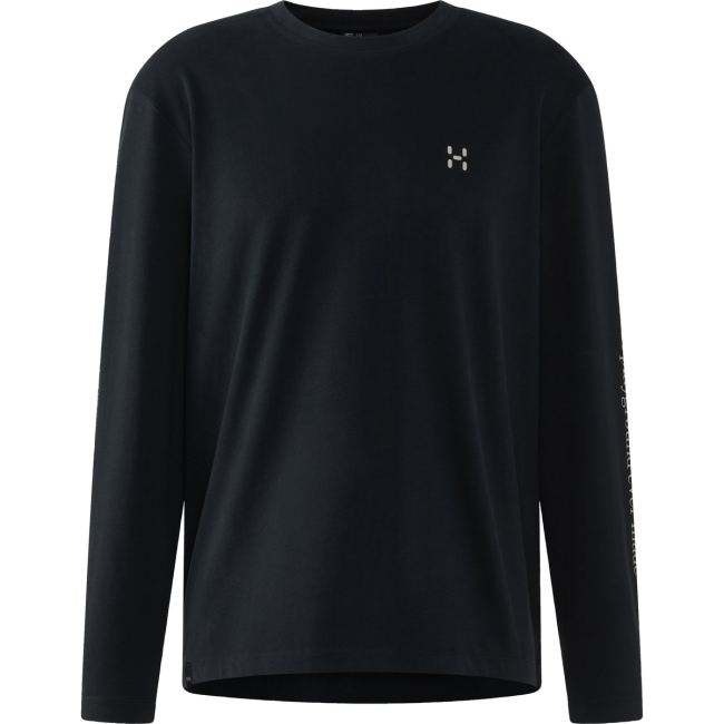 Haglöfs LS Tee – Bluză din bumbac organic - Negru True Black 1