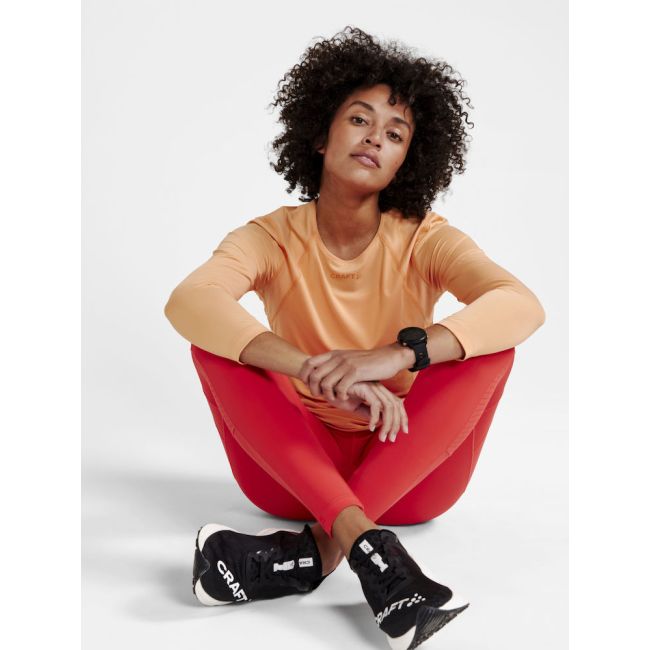 Craft ADV Essence LS Tee W – Bluză tehnică cu mânecă lungă - Portocaliu (582000)