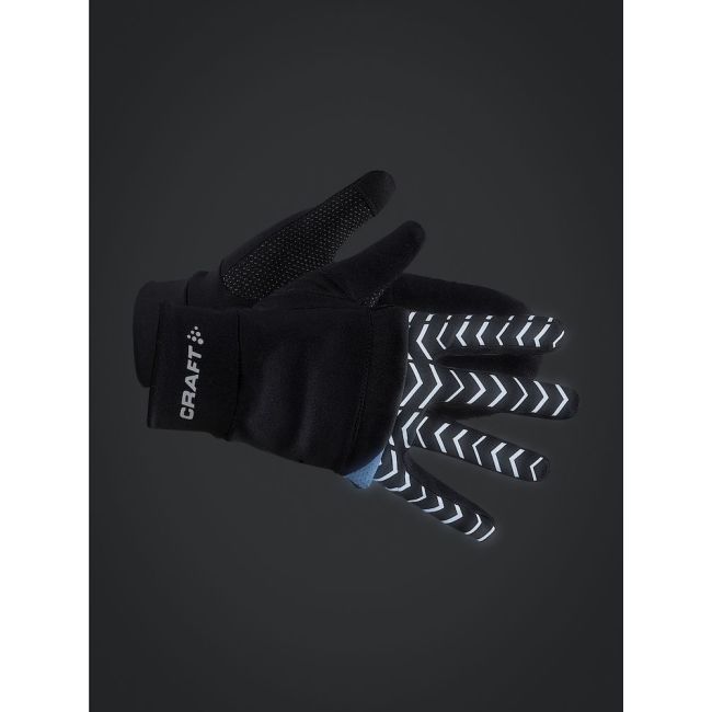 Craft ADV Lumen Hybrid Glove – Mănuși de alergare hibride reflectorizante - Negru