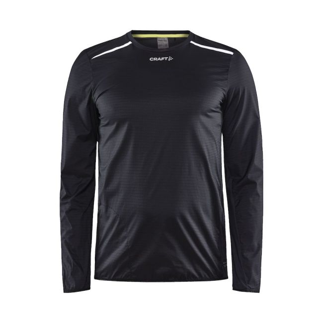 Craft PRO Hypervent LS Wind Top – Bluză de alergare ultraușoară anti-vânt - Negru