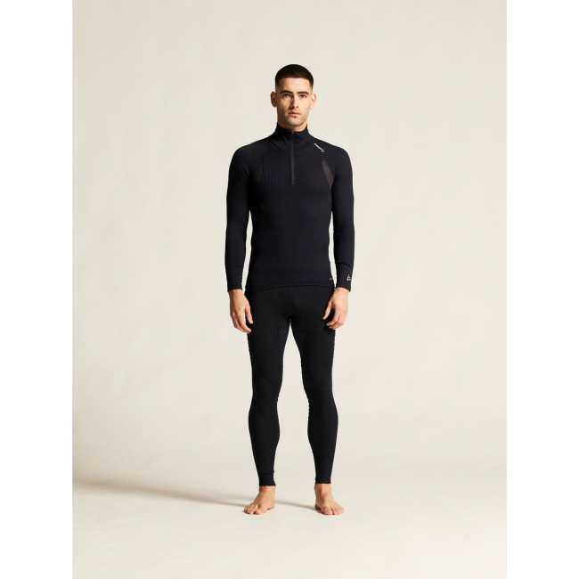 Craft Active Extreme X Zip LS – Bluză strat de bază cu fermoar scurt - Negru