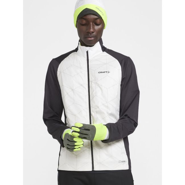 Craft ADV Lumen Fleece Glove – Mănuși de alergare fleece reflectorizante - Alb