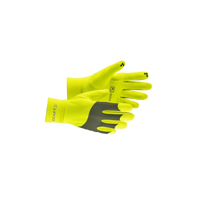 Craft ADV Lumen Fleece Glove – Mănuși de alergare fleece reflectorizante - Galben