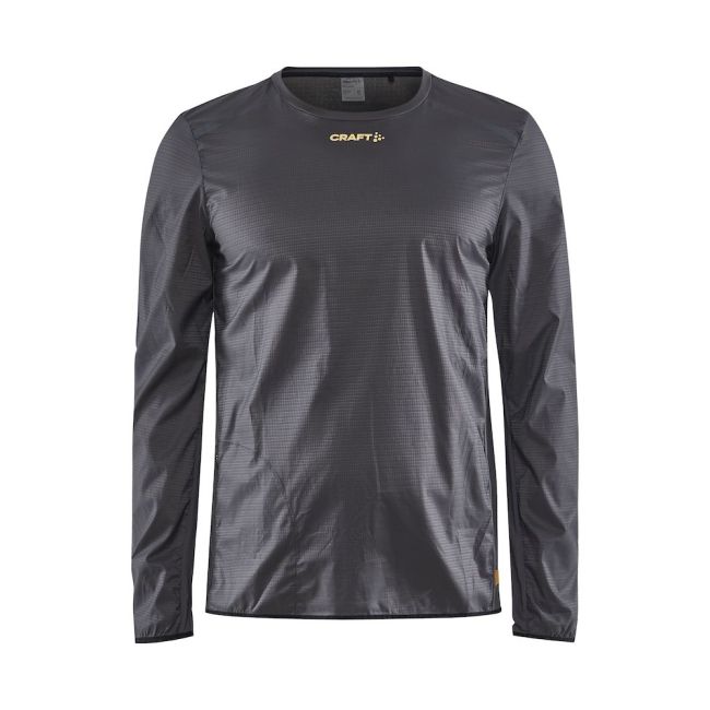 Craft PRO Hypervent LS Wind Top – Bluză de alergare ultraușoară anti-vânt - Gri închis