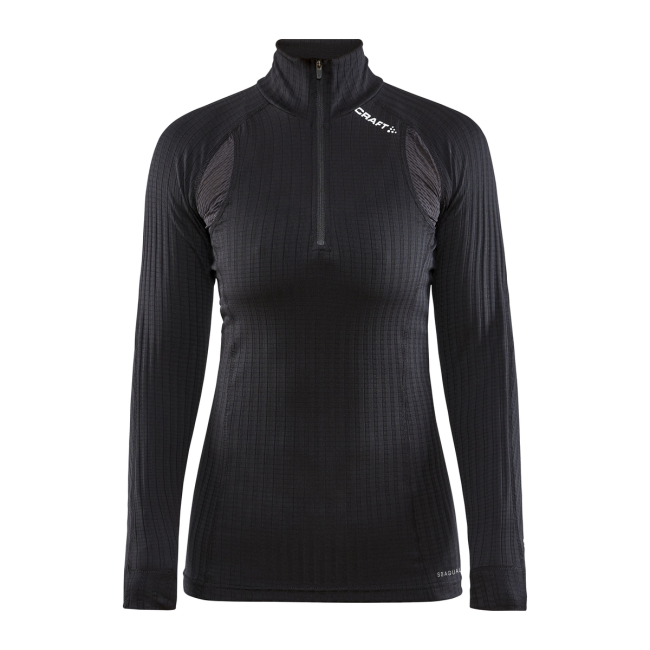 Craft Active Extreme X Zip LS W – Bluză strat de bază cu fermoar scurt - Negru