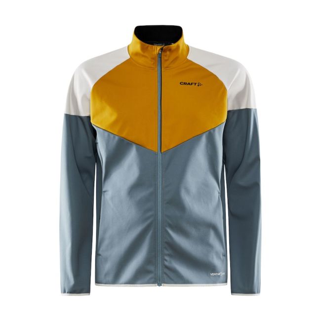 Craft Glide Block Jacket – Geacă softshell de schi fond - Albastru cu galben