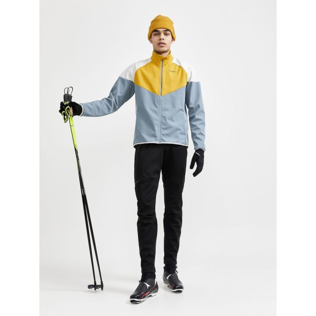 Craft Glide Block Jacket – Geacă softshell de schi fond - Albastru cu galben