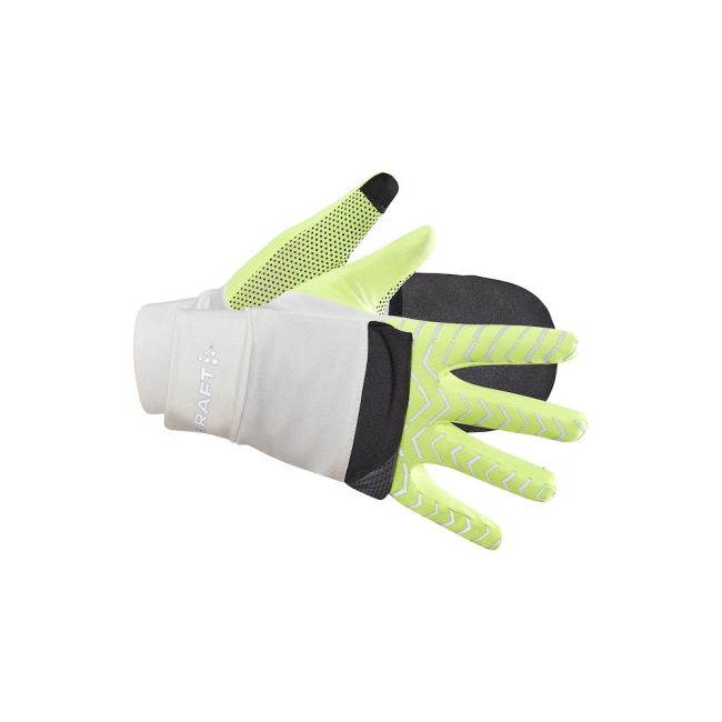 Craft ADV Lumen Hybrid Glove – Mănuși de alergare hibride reflectorizante - Alb