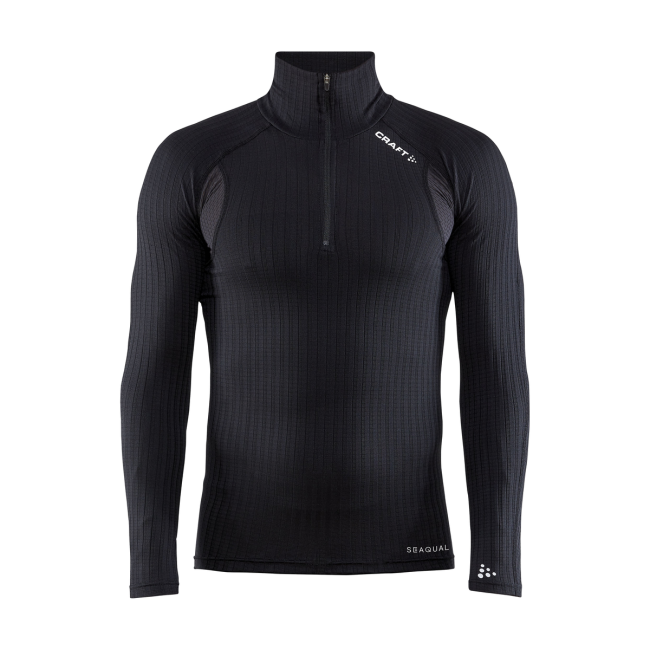 Craft Active Extreme X Zip LS – Bluză strat de bază cu fermoar scurt - Negru